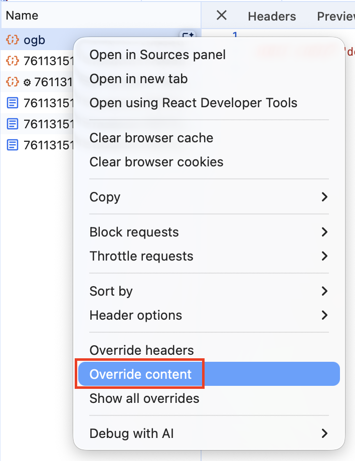 點擊 `Override content`